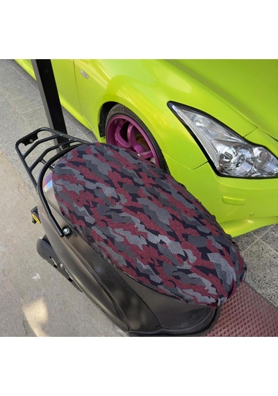 Çok Renkli Kamuflaj Desenli Penye Motosiklet Kılıfı -motor