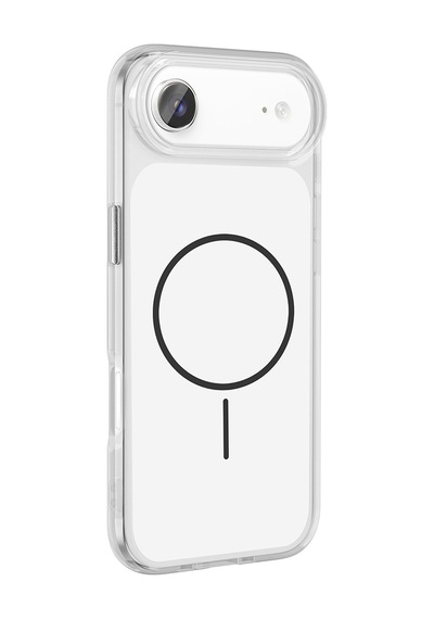 Apple Uyumlu iPhone 17 Air Kılıf Metal Buton Tasarımlı Zore İkonik Sert Silikon Kapak Turuncu