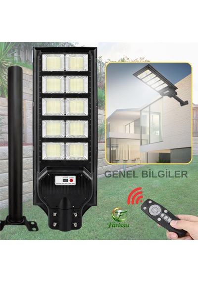 Gımeng 300w Solar Güneş Enerjili Bahçe Ve Sokak Lambası - 240 Led Hareket Sensörlü Ip67 Su Geçirmez 1 Adet