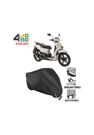 Peugeot Tweet 125 Motosiklet Brandası ( Kilit Uyumlu - Siyah