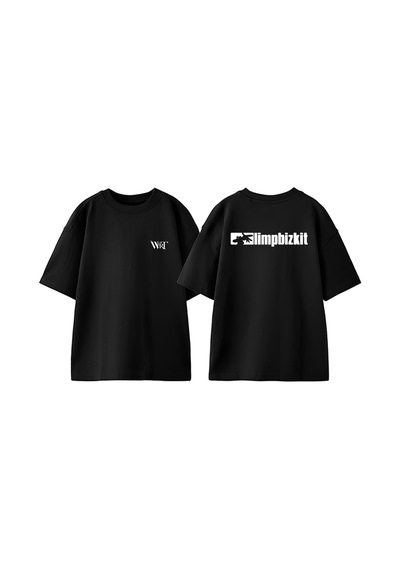 Thewert Limp Bizkit 5 Tasarım Sırt Baskılı Pamuk Siyah Oversize T-shirt