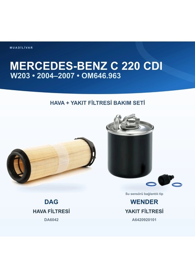 Mercedes Benz C W203 / Mercedes Benz C Cl203 Hava+yakıt Filtre Bakım Seti