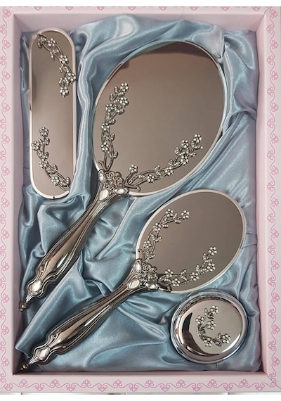 Ceyyiz Saraylı Silver Sarmaşık Ayna Fırça Tuvalet Tkm 101