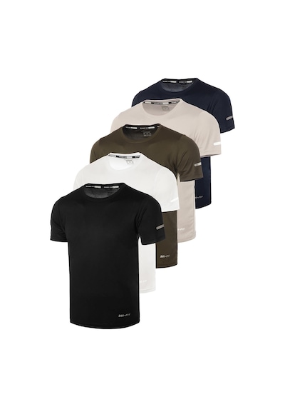 Ghassy Co. Erkek 5'Li Paket Dry Fit Siyah Lacivert Beyaz Haki Gri Çok Renkli