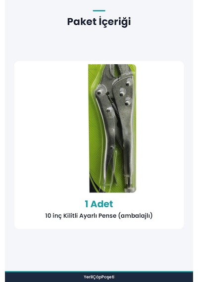 10 İnç Ayarlı Kilitli Pense - 250 Mm Standart