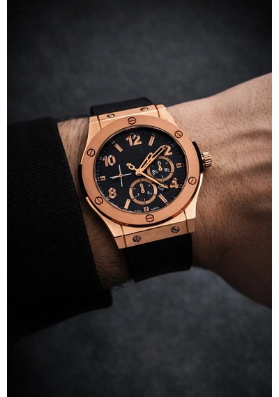 Ter Tutmayan Silikon Kordon Erkek Kol Saati Siyah-rose - 886326451 Rose Gold