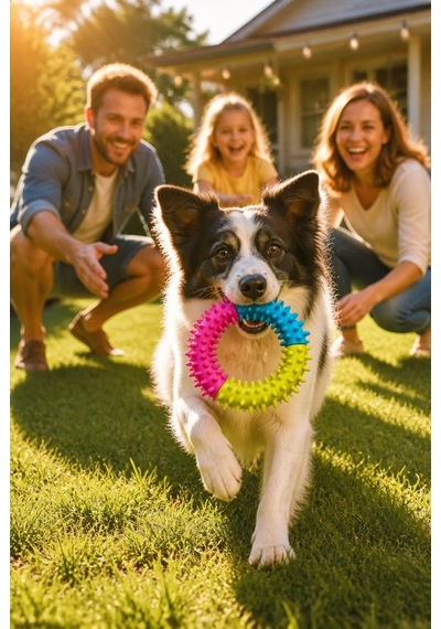 Köpek Diş Kaşıma Oyuncağı, Halka Formlu Çiğneme Ve Oyun Oyuncağı, Diş Eti Masajı Ve Günlük Aktivite İçin Dokulu Tasarım
