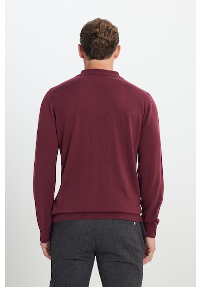 AC&Co / Altınyıldız Classics Erkek Bordo Standart Fit Normal Kesim Polo Yaka Pamuklu Triko Kazak Bordo AC&Co / Altınyıldız Classics Erkek Bordo Standart Fit Normal Kesim Polo Yaka Pamuklu Triko Kazak Bordo