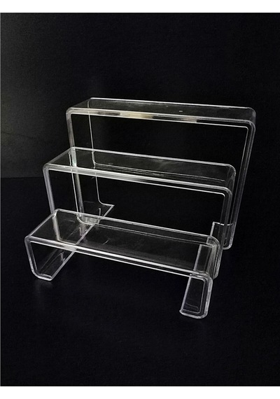 Ayakkabı Standı 3'lü Merdiven Set Kademeli Pleksi Şeffaf Plastik Beyaz Tr Diğer
