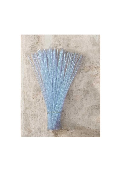 100 Adet Simli Beyaz Şönil, Çiçek Yapımına Uygun Tüylü Tel, 30 Cm 7-8 Mm