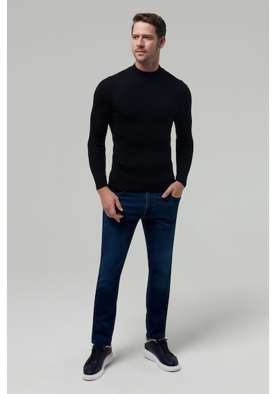 D's Damat Slim Fit Siyah Rib Örgü Pamuk Karışımlı Triko Kazak 1ec060631770m Siyah