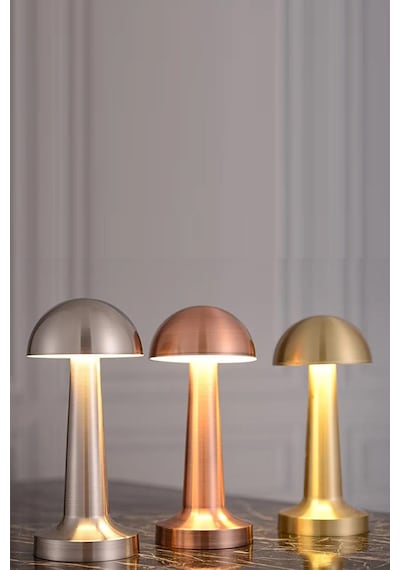 Mantar Model Retro Masa Lambası Gold Altın Renkli Dimmerli Şarjlı Mantar Model Retro Masa Lambası Gold Altın Renkli Dimmerli Şarjlı
