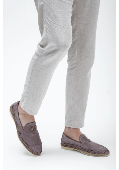 Giampiero Nicola Erkek Hakiki Deri Metalik Loafer Ayakkabı 664 L40269a Erk Ayk Y23 Stone Taş