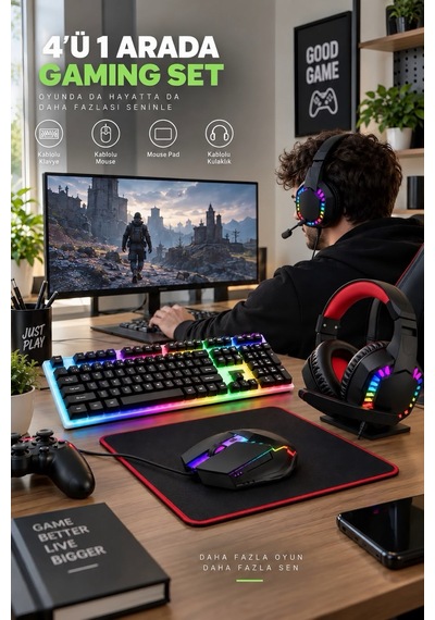 Vexgen Strike Pro 4ü 1 Arada Rgb Oyuncu Seti