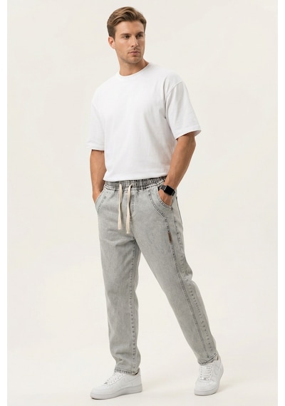 Bigdart Erkek Rahat Kesim Baggy Jean Pantolon 30076 - Taş