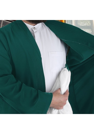 Yeşil Buhara Yaka Namaz Cübbesi Çok Renkli