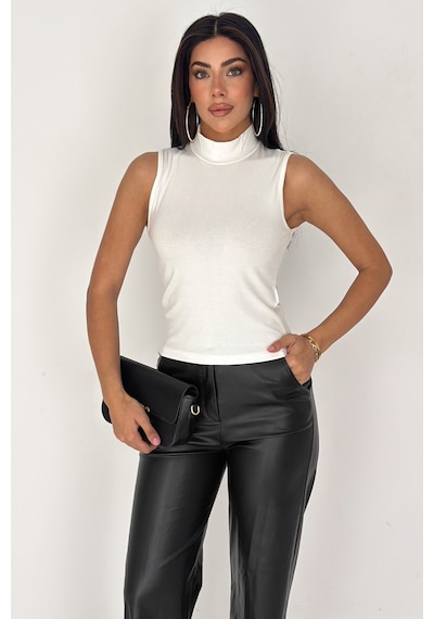 Noa & Noa Kadın Kolsuz Boğazlı Basic Body Sleek Core Beyaz Noa & Noa Kadın Kolsuz Boğazlı Basic Body Sleek Core Beyaz