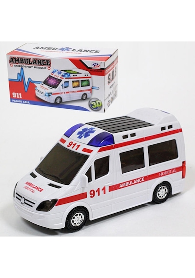 3d Işıklı. Sirenli Çarp Dön Sensörlü Ambulans