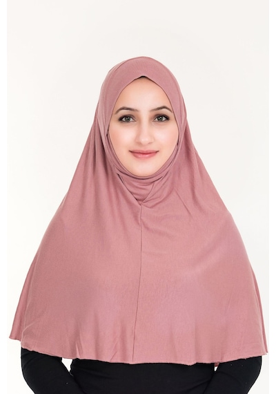 Peçeli Hazır Türban Pratik Şal Hijab Namaz Örtüsü Gulkurusu