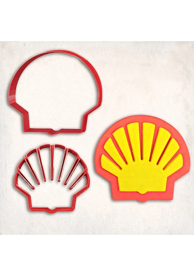 Shell Logo Detay Kurabiye Kalıp Seti 2 Li KIrmızı