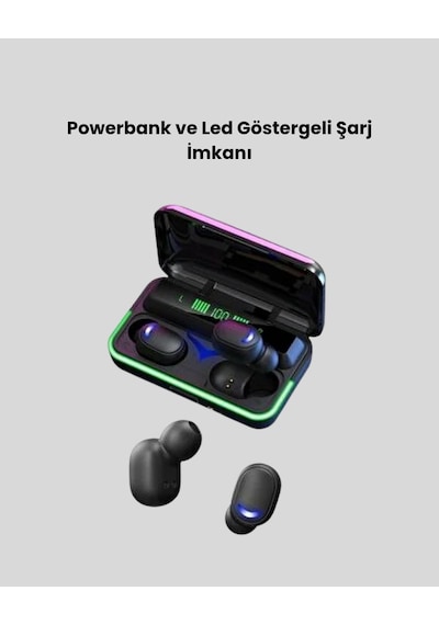 E10 Kablosuz Bluetooth Kulaklık 3d Ses, Powerbank Şarj Kutusu 00