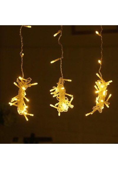 8 Fonksiyonlu 200 Led 10 Saçak Şerit Led 2x2 Perde İp Led Gün Işığı 5332 .