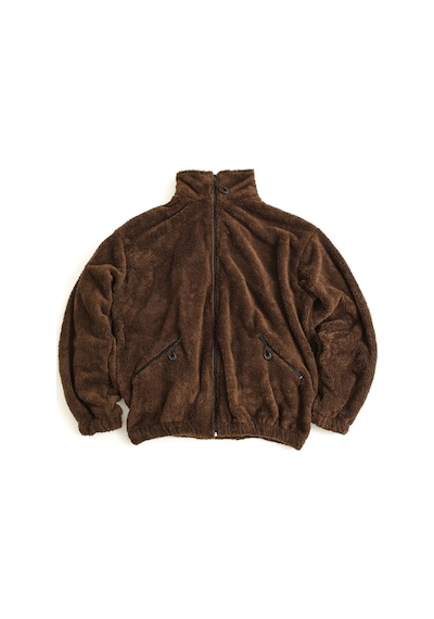 No Plan Erkek Oversize Fermuarlı Pelüş Sweat Ceket-kahve Rengi Kahverengi