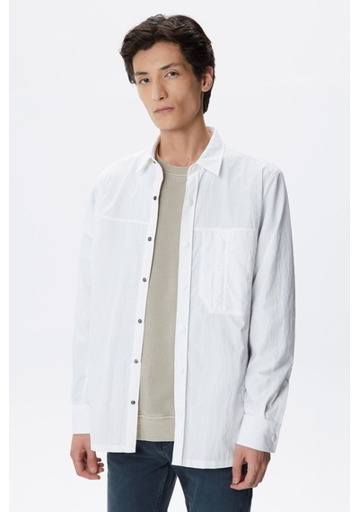 Lacoste Mens Regular Fit Cream Shirt Standart Kesim Çıtçıt Düğmeli Erkek Gömlek Krem