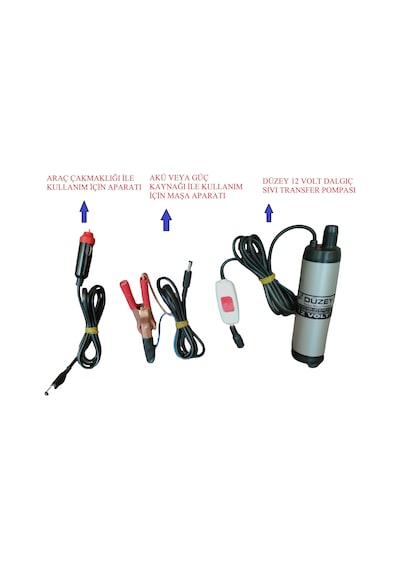 12 Volt Çakmaklık Ve Akü Maşalı Dalgıç Mazot Aktarma Sıvı Trans