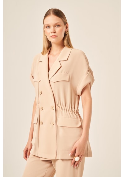 Ftz Women Kadın Crep Pantolonlu Takım Beige 31173 Beige
