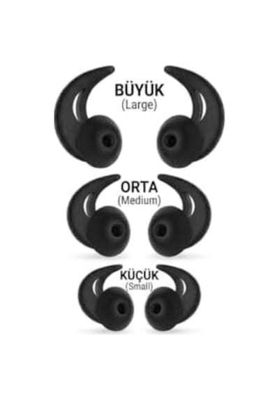 Siyah 3'lü Silikon Kulaklık Süngeri - S-m-l