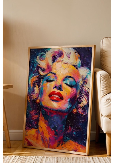 Marilyn Monroe Pop Art Yağlı Boya Çerçeveli Tablo - Pop Art Poster Tablo