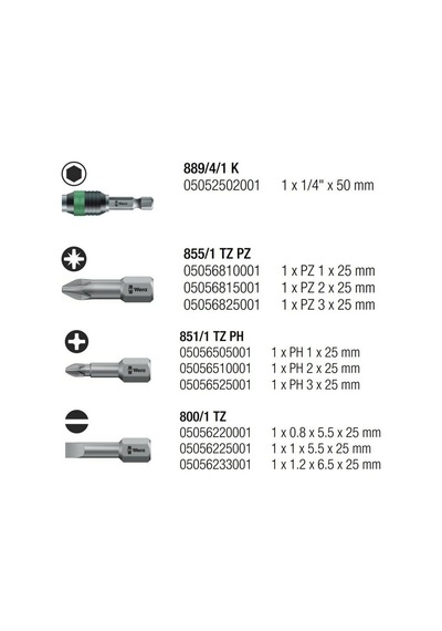 Wera Bit-Check 10 Universal 3 Bits Seti 05056375001