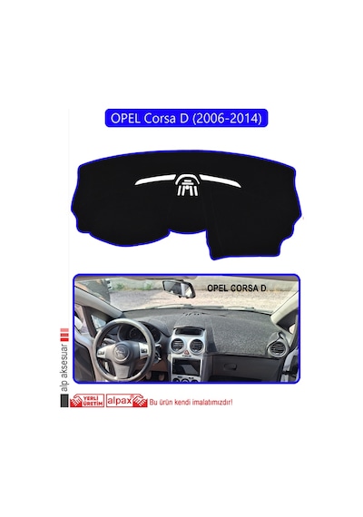 Opel Corsa D 2006-2014 Torpido Koruma Halısı Mavi Kenar
