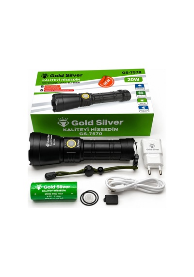 Gs-7570 20 Watt 1200 Lümen Süper Led Zoomlu Profesyonel Şarjlı El Feneri