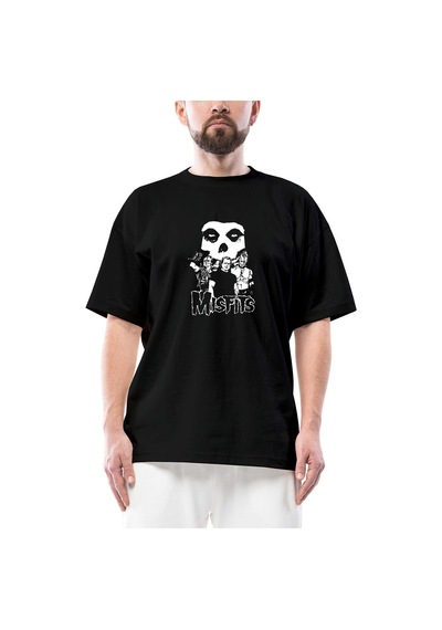 Misfits Grup Logo Oversize Siyah Tişört