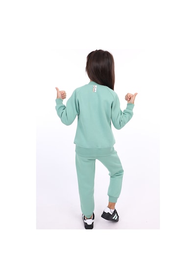 Toontoy Kids Kız Çocuk 2'li Takım Nakış Baskılı Bebe Yaka Fermuarlı Sweatshirt & Beli Lastikli Bol Paça Eşofman Altı - 3 İplik Şardonlu Yeşil Toontoy Kids Kız Çocuk 2'li Takım Nakış Baskılı Bebe Yaka Fermuarlı Sweatshirt & Beli Lastikli Bol Paça Eşofman Altı - 3 İplik Şardonlu Yeşil