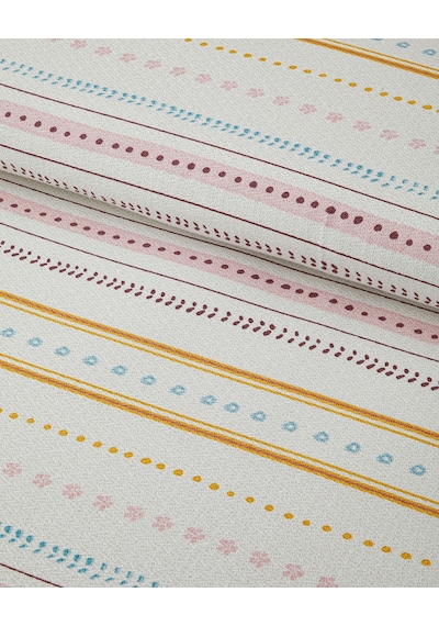 Sweet Stripes Baskılı Pamuklu Çift Kişilik Pike 200x220 Cm Pembe