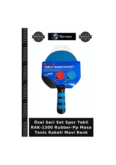 Özel Seri Set Spor Tekli Rak-1300 Rubber-pp Masa Tenis Raketi Mavi Renk