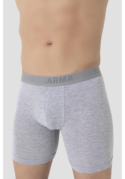 Arma Yıldız Erkek Gri - Siyah Büyük Beden Boxer Pamuklu Likralı 10'lu Paket Çok Renkli