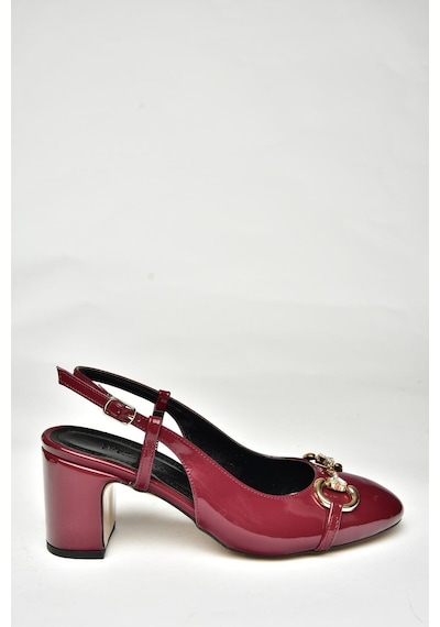 Fox Shoes U820295108 Bordo Rugan Kalın Topuklu Kadın Ayakkabı Bordo