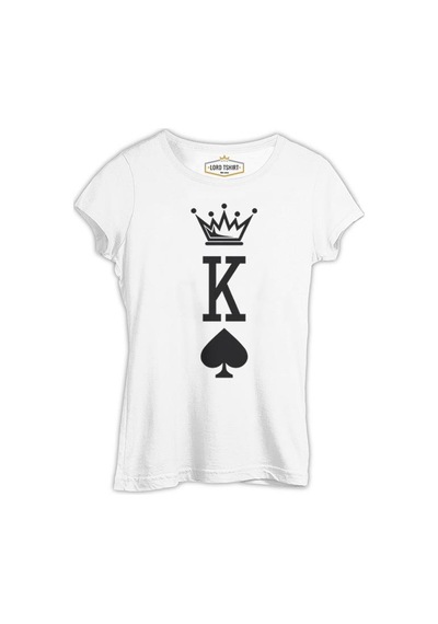 K - The King Beyaz Kadın Tshirt 001