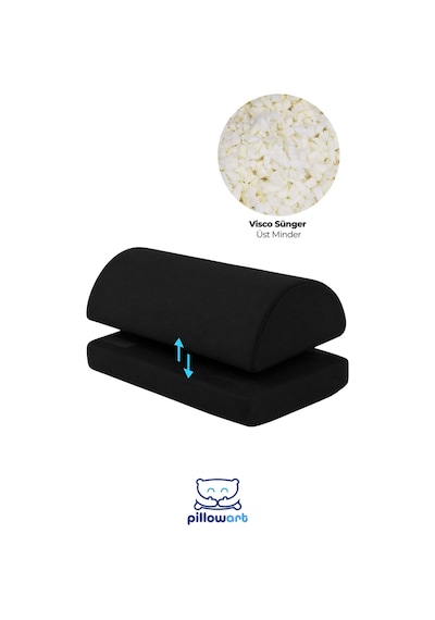 Visco Ayak Destek Minderi Ergonomik Yükseltici Ayak Ve Bacak Dinlendirme Minderi Siyah