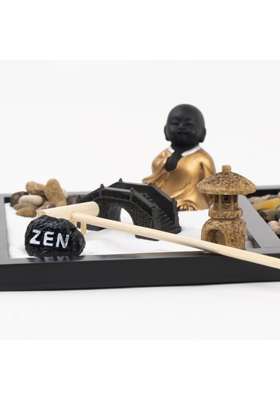 Oturan Buddha Temalı Zen Bahçesi Kiti