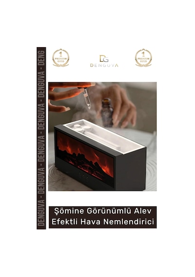 Havanemlendirici Şömine Görünümlü Ultrasonik Led Uzaktan Kumandalı Modern Alev Efektli Hava Nemlend
