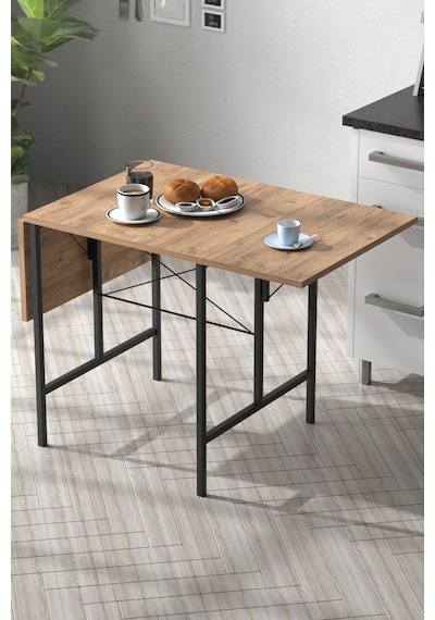 Retodesign Yıldız Katlanır Mutfak Masası . Katlanır Masa 1625 Atlantik Çam-siyah