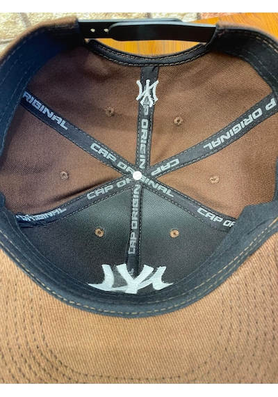 Hamze Ny New York Nakış Hip-hop Snapback Rapper Basket Beyzbol Şapka Cap Kahverengi - Beyaz