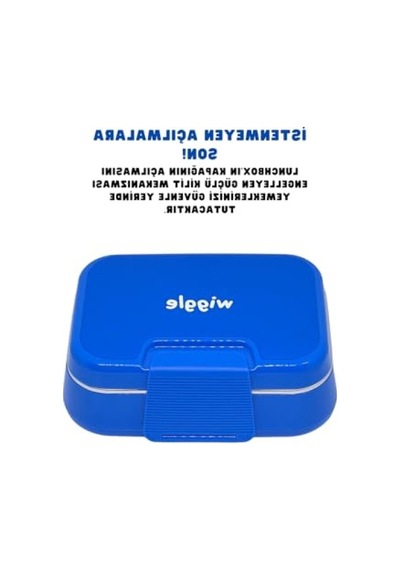 1030ml Kapasiteli Paslanmaz Çelik Tek Katlı İki Bölmeli Sefer Tası Mavi