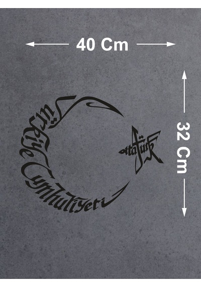 Ay Yıldız Türkiye Cumhuriyeti Atatürk Sticker - Araba Oto Cam Karavan Motosiklet Sticker - 00053 40x32 Cm