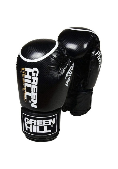 Green Hill Panther Carbon Deri Boks Ve Kick-boks Eldiveni Siyah